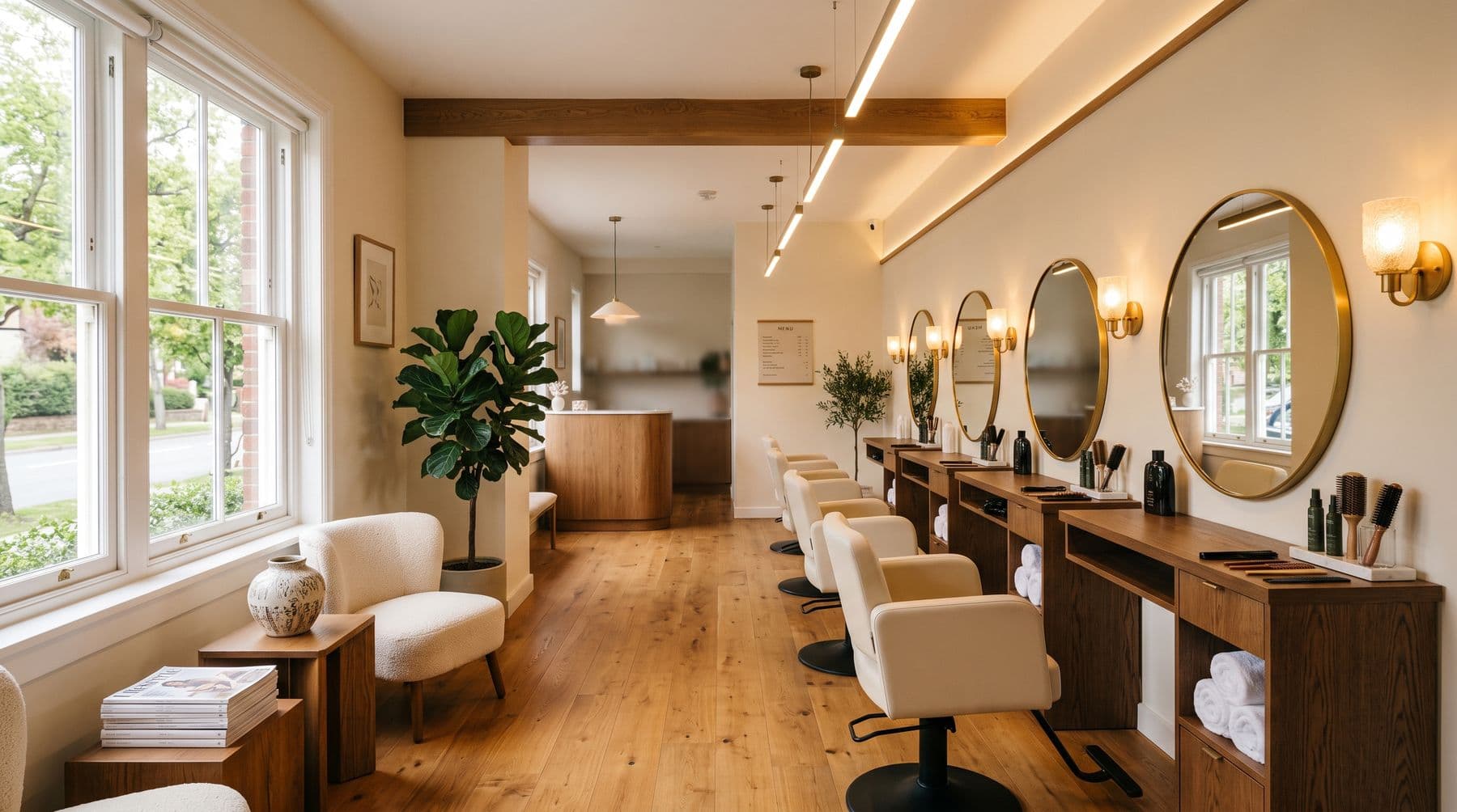 The salon interior in Mountain View